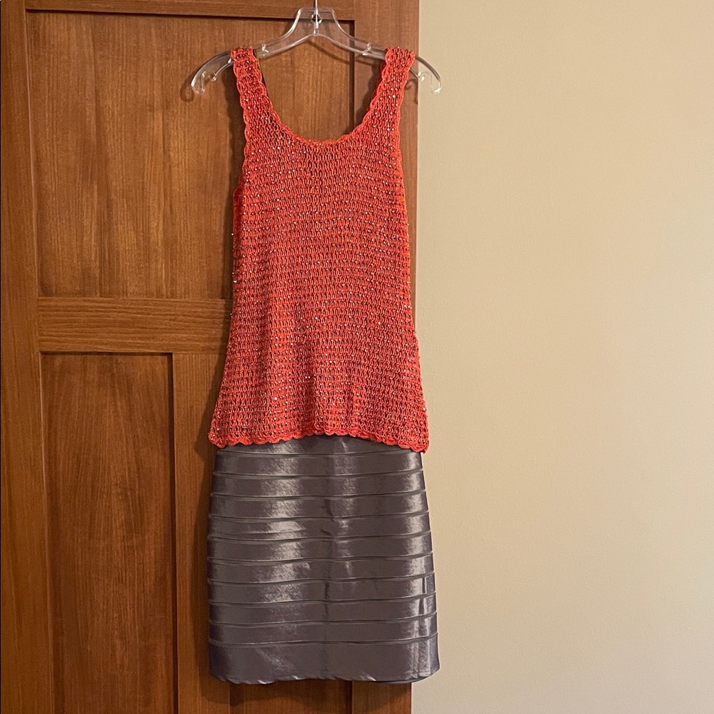Elegant Metallic Pencil Skirt with Coordinating Top